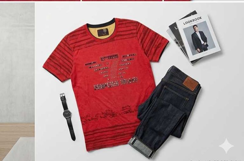 Men's Red Graphic T-Shirt