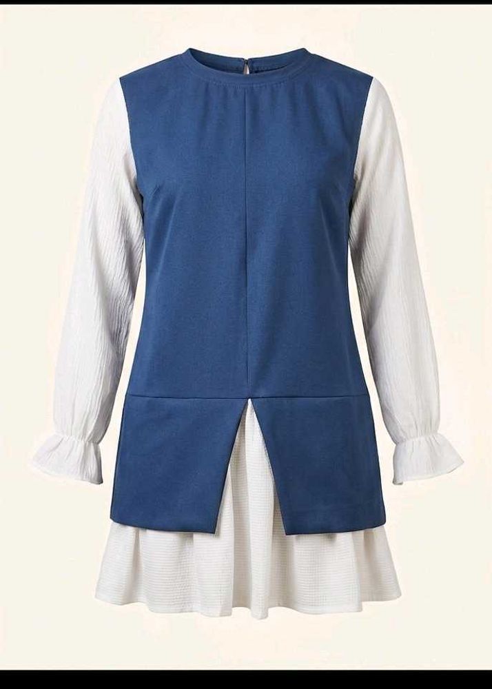 Chic Blue &amp; White Kurta Set