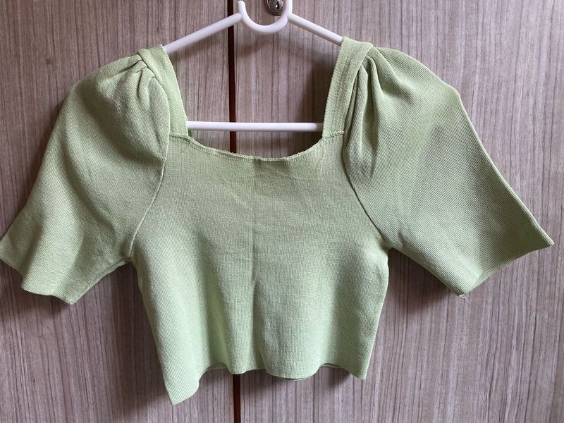 Mint Green Puff Sleeve Top