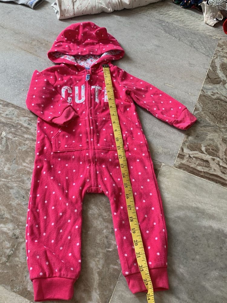 Cute Pink Polka Dot Fleece Onesie