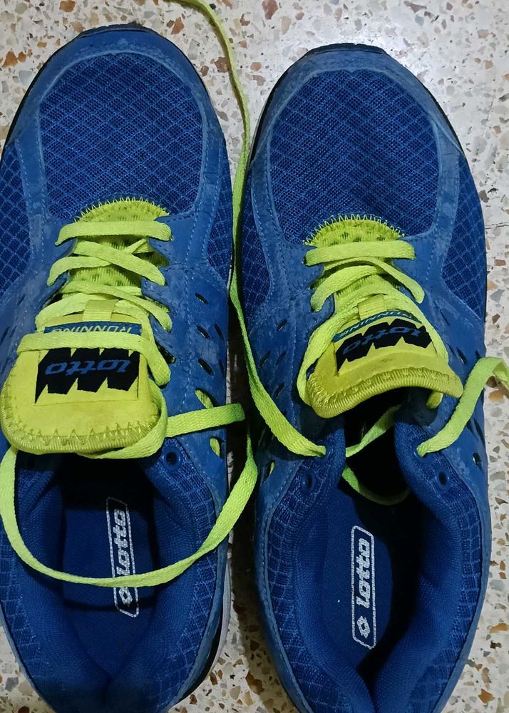 Lotto Blue &amp; Neon Green Running Shoes