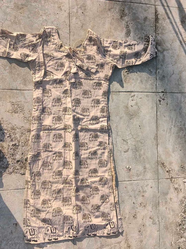 Cute Elephant Print Kurta