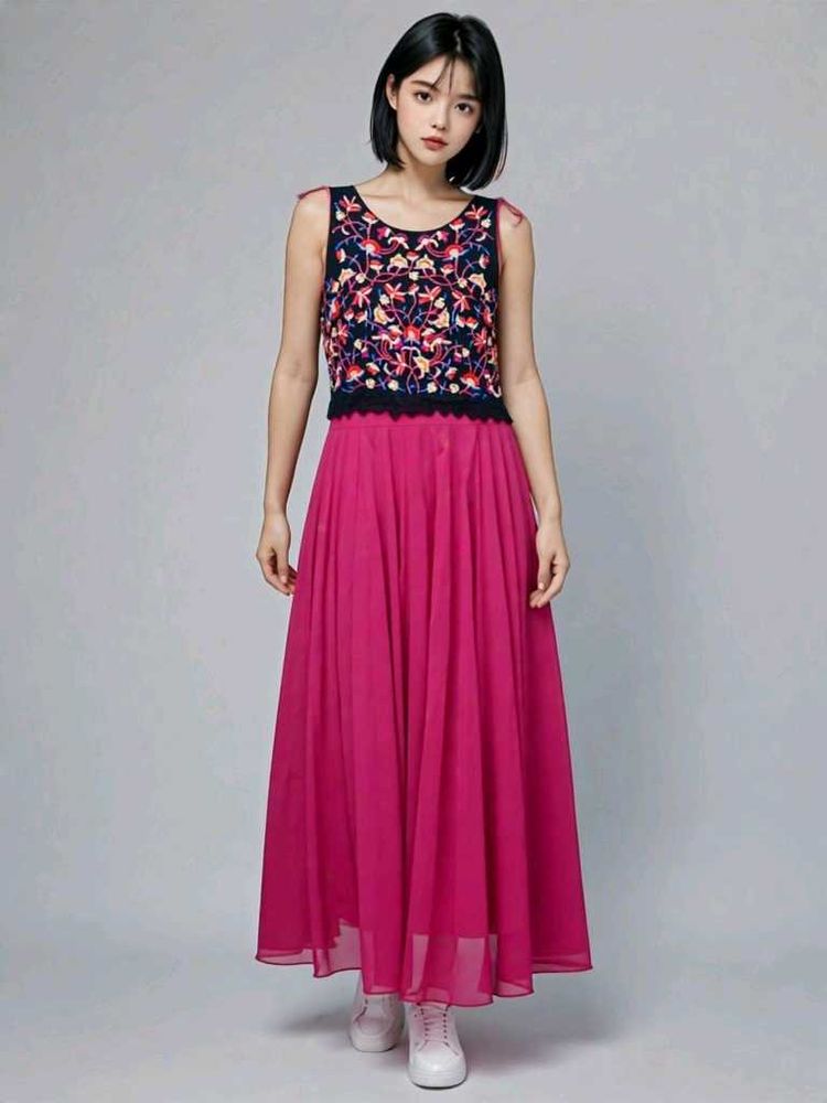 ANGELSTRAUSS Embroidered Pink Dress