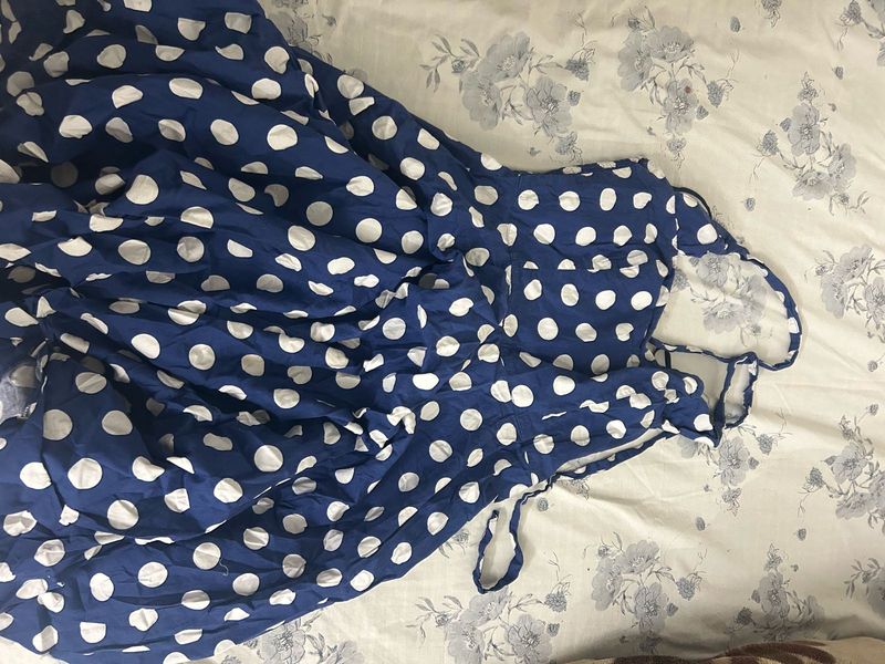 Blue Polka Dot Dress (Halter neck)
