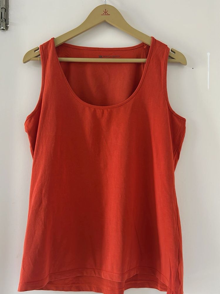 Orange Sleeveless Tank Top