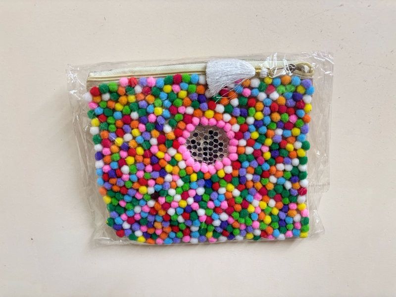 multicolour designer pouch