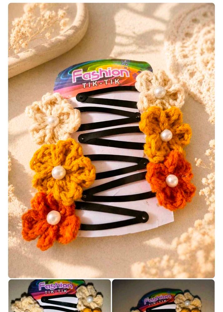 crochet hair clips