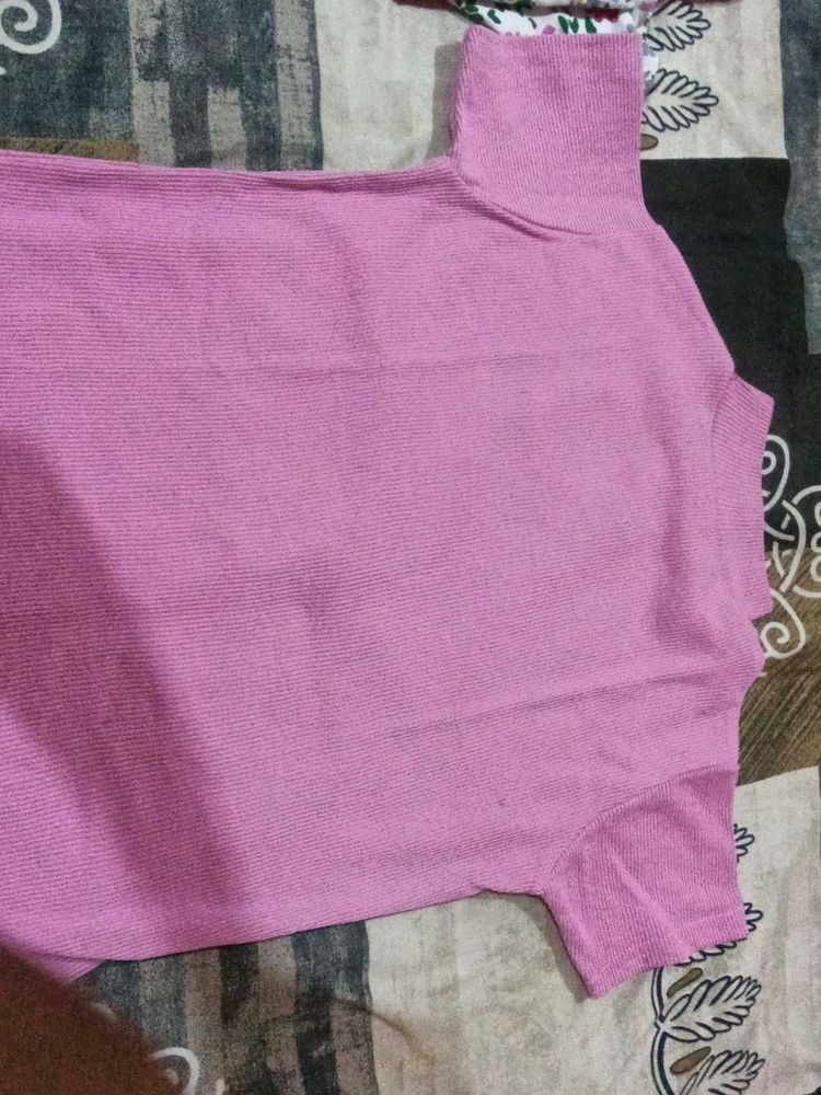 Chic Pink Turtleneck Top