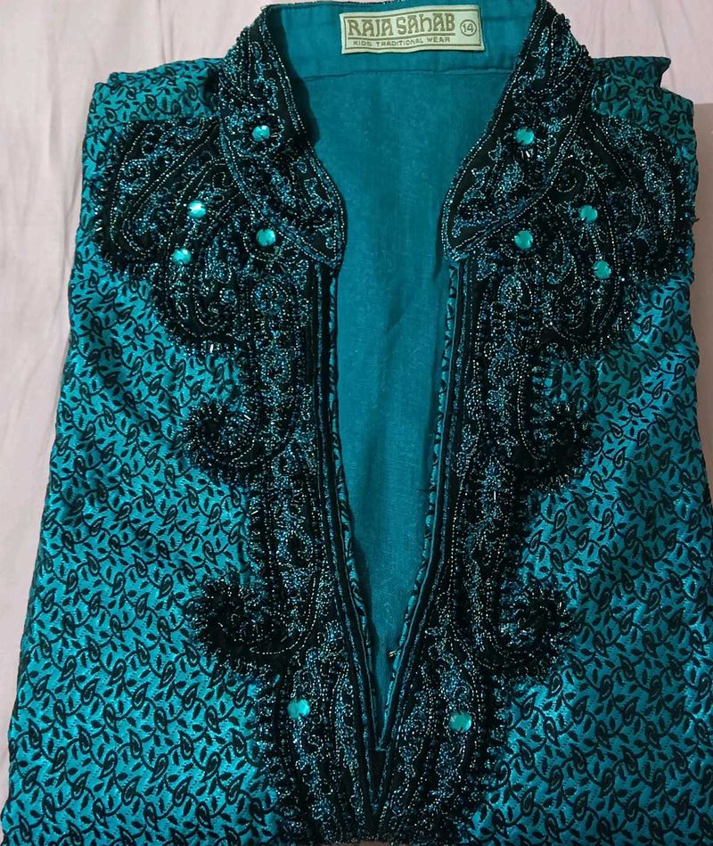 Embroidered Teal Ethnic Jacket