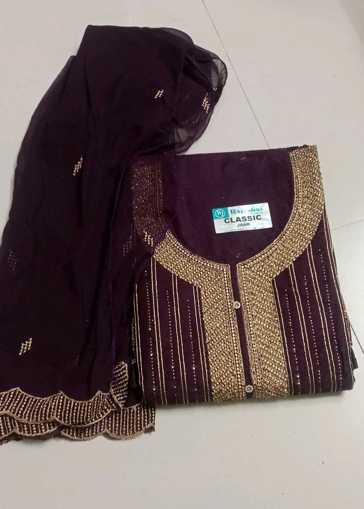 Elegant Maroon Kurta Set with Embellishments