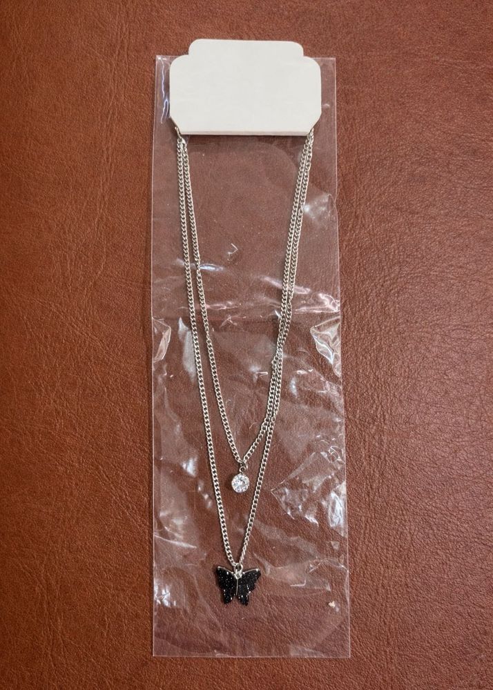 Butterfly Pendant Layered Necklace