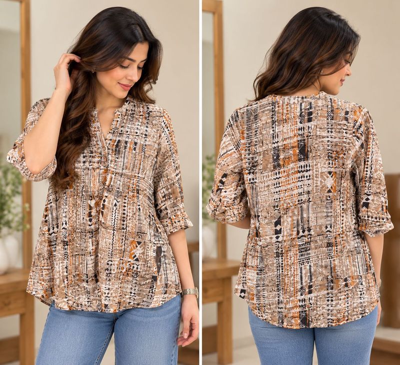 Stylish Printed Shirt Dress