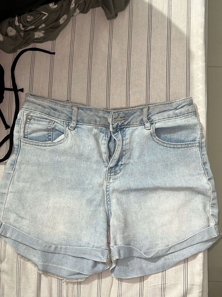 Light Wash Denim Shorts