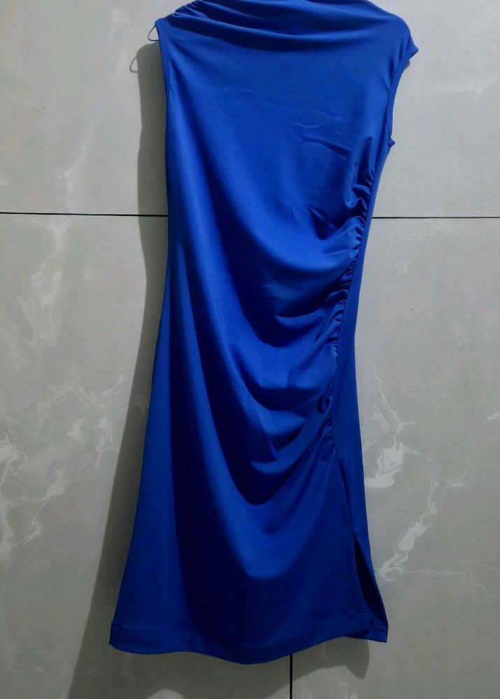 Royal Blue Ruched Dress