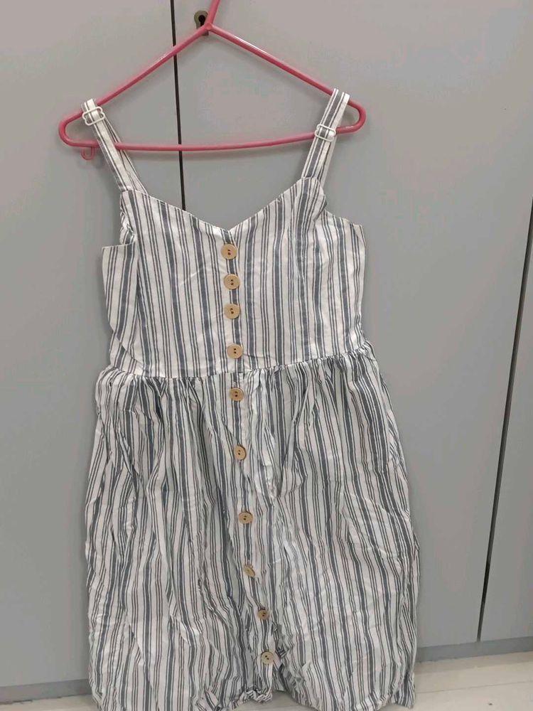 Striped Button-Front Sundress