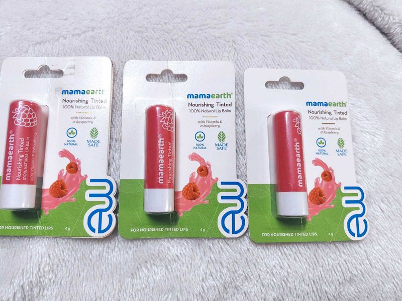 Mamaearth Nourishing Tinted Lip Balm pack of 3