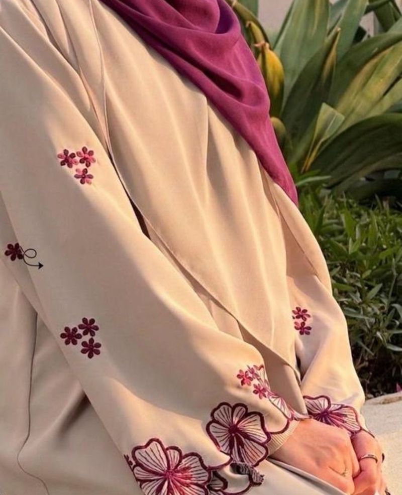 Embroidered Abaya with hijab