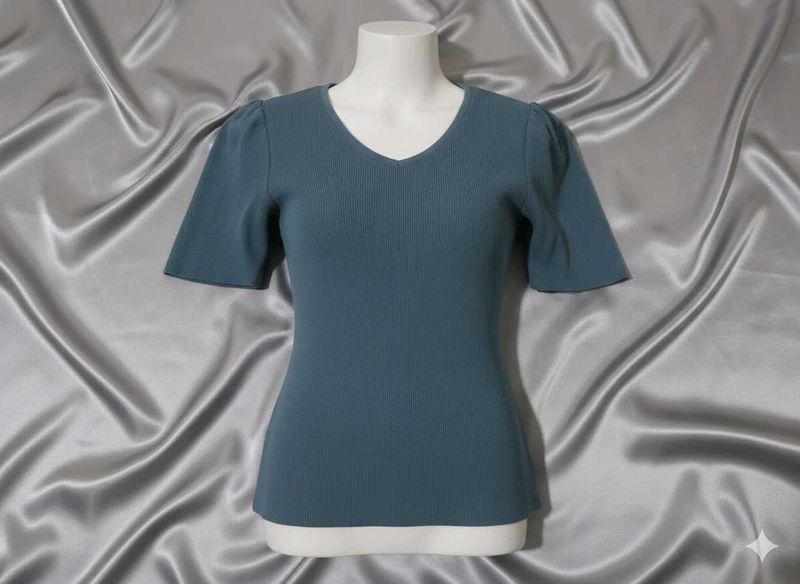 Blue Short Sleeve Top