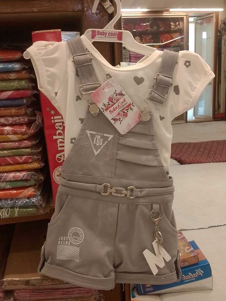 Cute Baby Girls Overalls Set