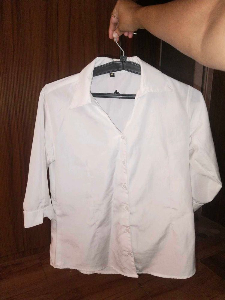 Classic White Button-Up Shirt