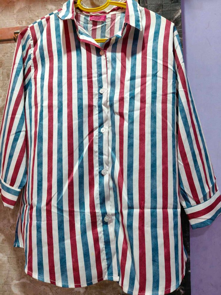 Striped Button-Up Shirt