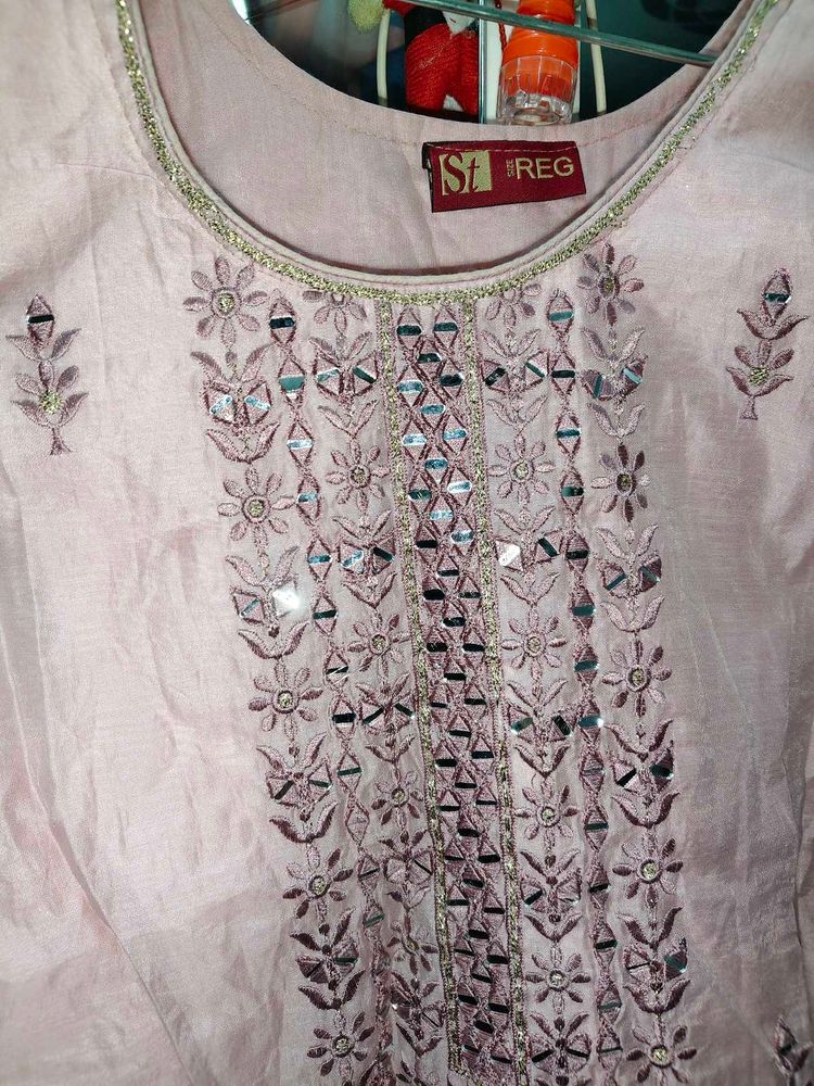 Beautiful Shining Kurti With Pant Set