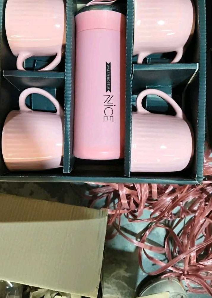 Pink Mug and Water Bottle Set in various clr