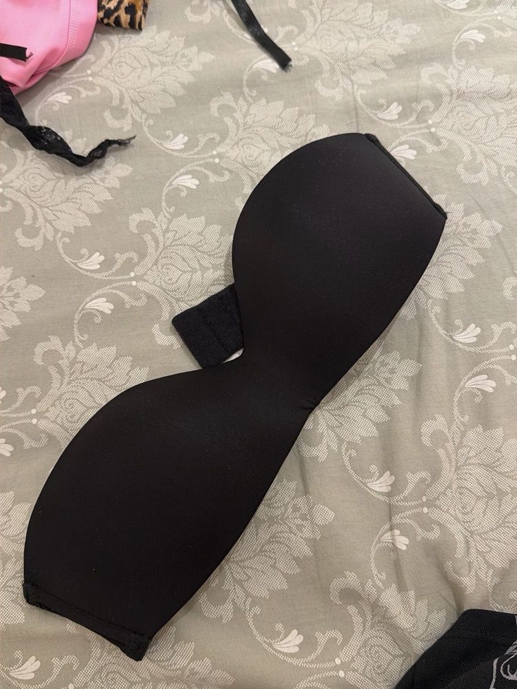 strapless black bra