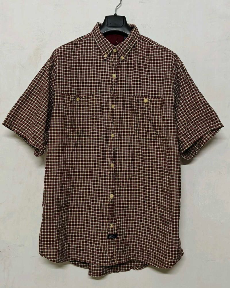 Vintage 🔥Men's Plaid Short Sleeve Shirt