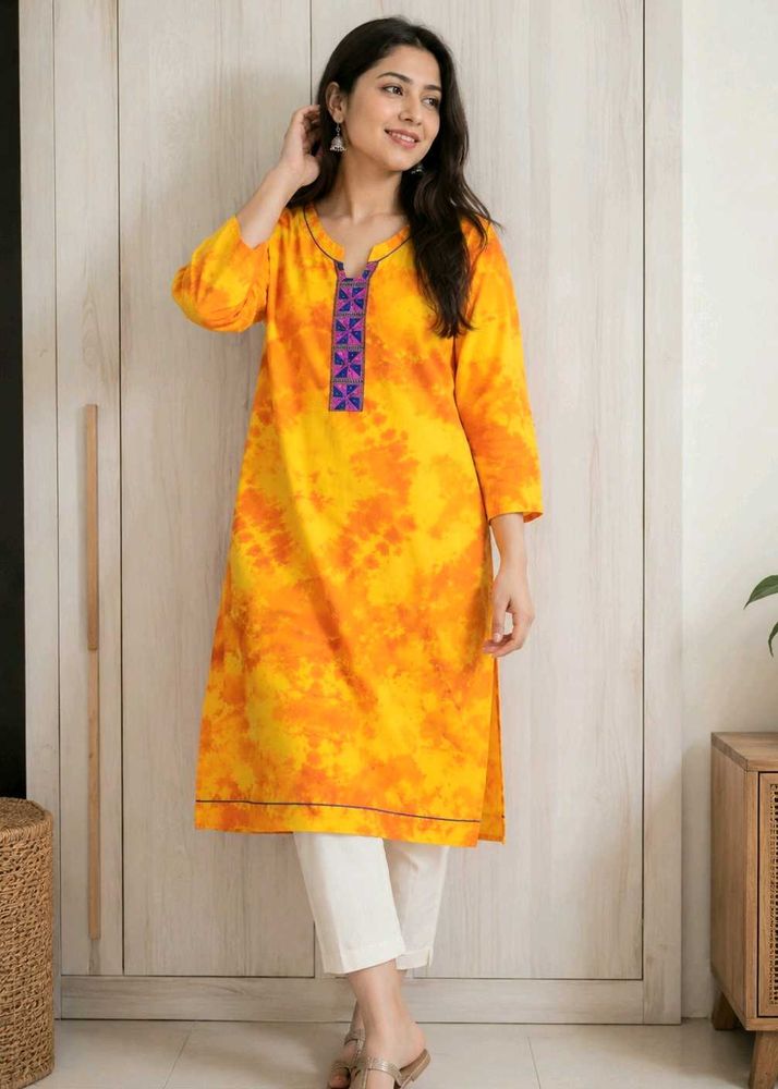 Vibrant Tie-Dye Cotton Kurta size-42-44