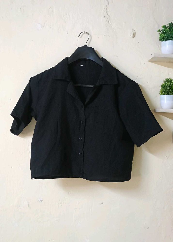 black crop shirt