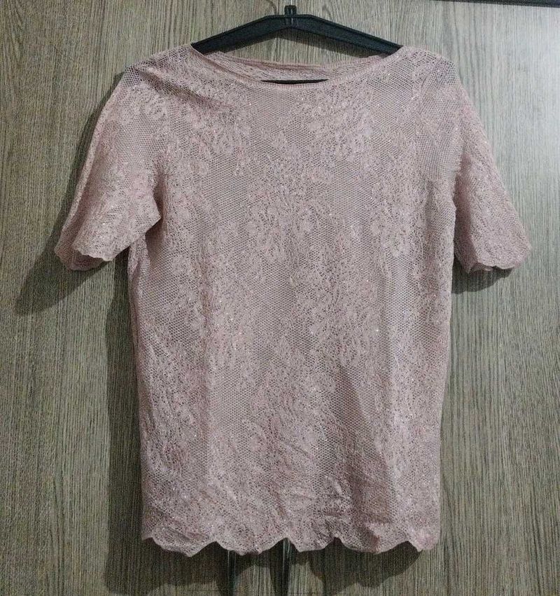 Sheer Lace Sparkle Top