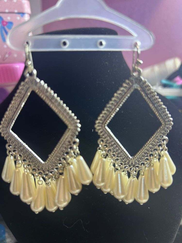Boho Pearl Drop Dangle Earrings