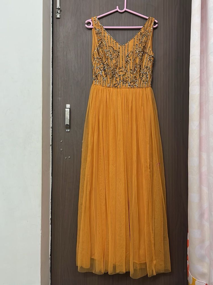 Stunning Embellished Orange Gown for L &amp; xl