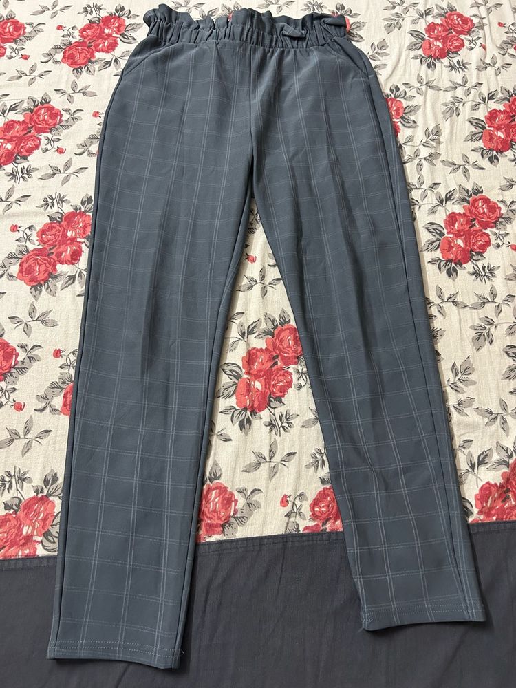 Stylish formal Checkered grey Pants