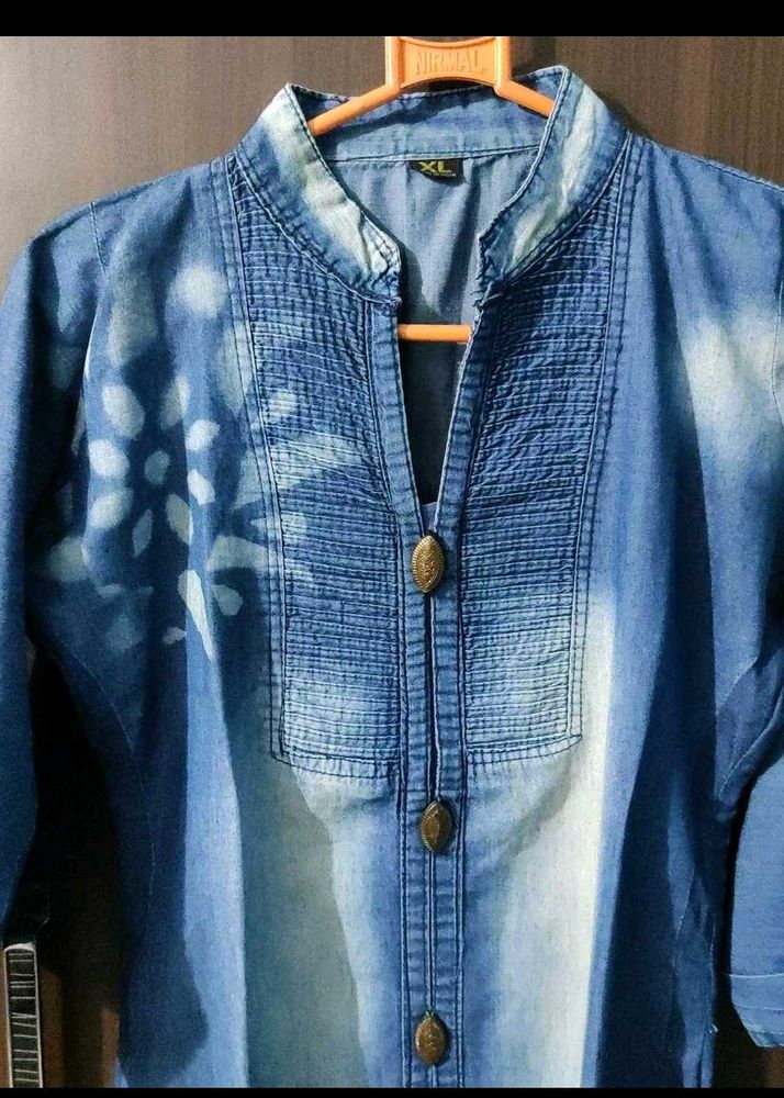 Women Denim Straight Kurta