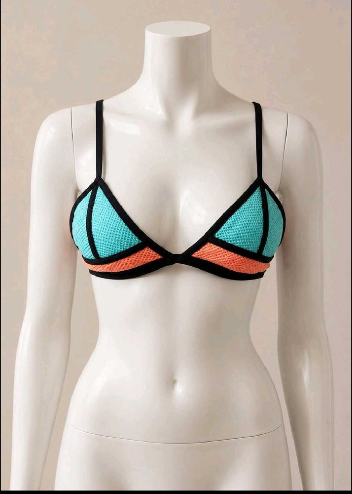 Stylish Colorblock Bikini Top