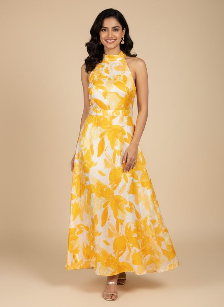 Floral Halter Maxi Dress