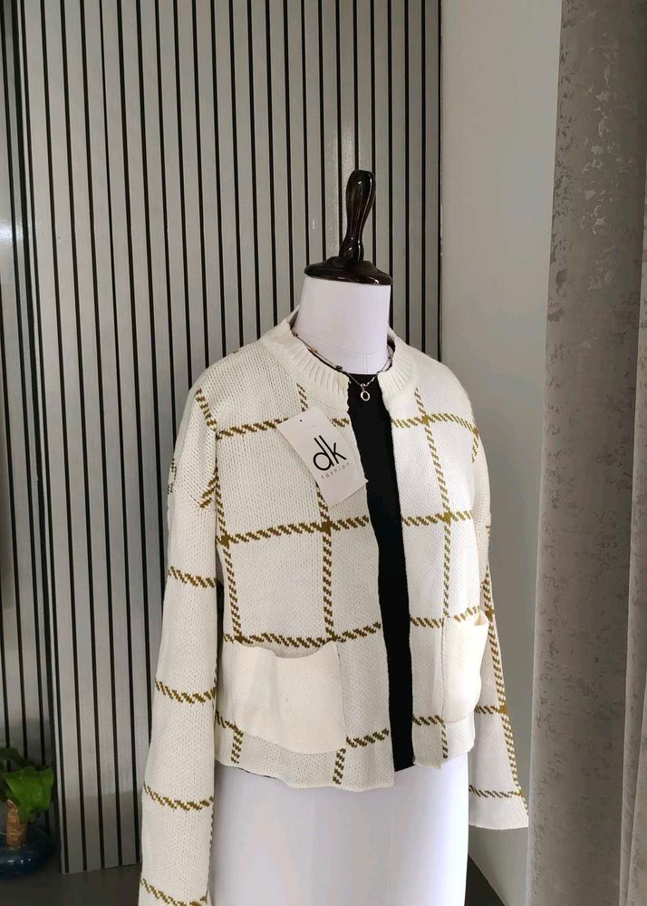 Vintage Checkered Open Front Cardigan🇸‌🇦‌🇱‌🇪