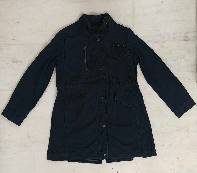 Stylish Navy Blue Trench Coat