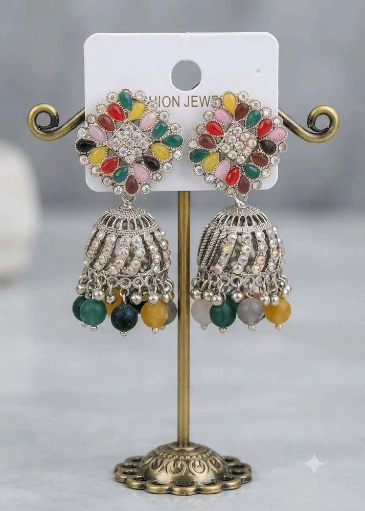 Boho Multicolor Jhumka Earrings