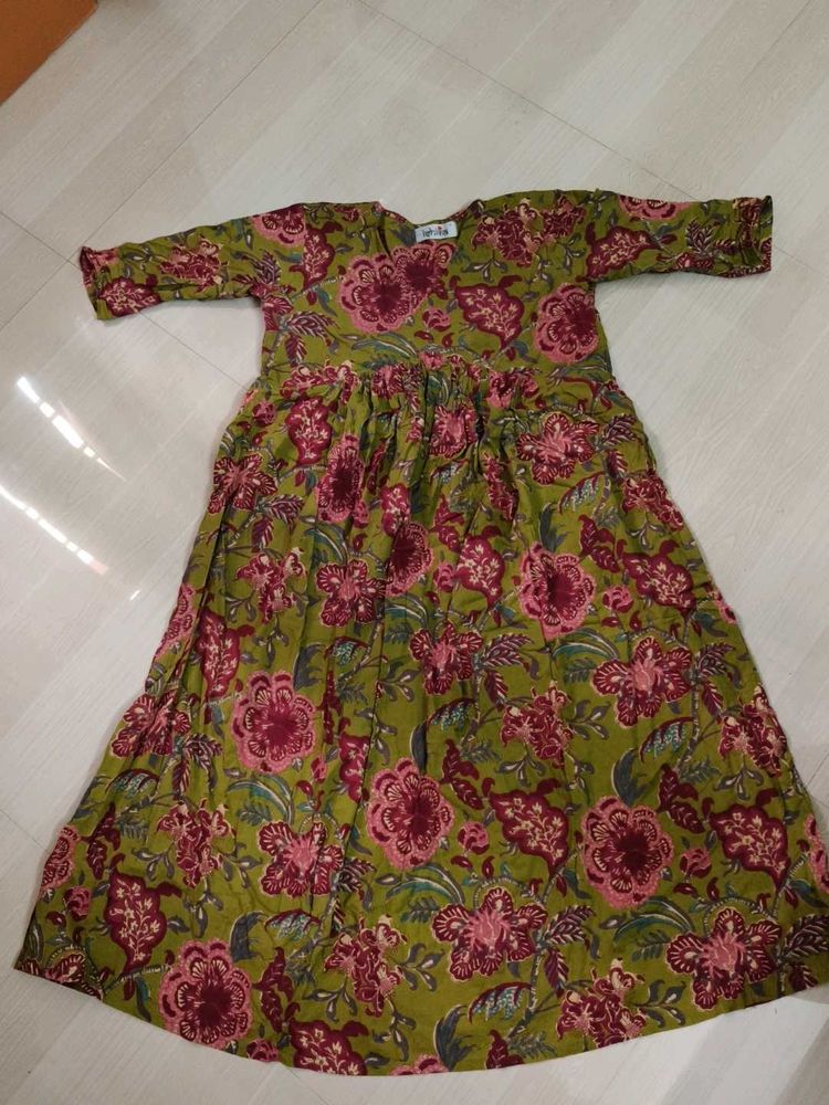 Beautiful Floral Print Cotton  maternity Kurta