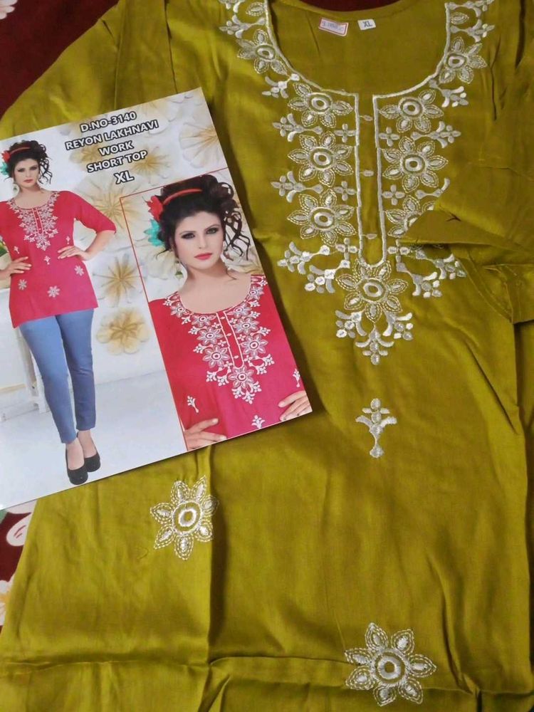 Embroidered Rayon Top-- 3colors Avilable
