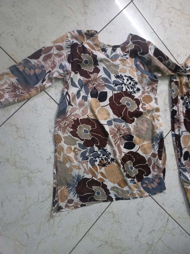 Floral Print Kurta Set / cord se