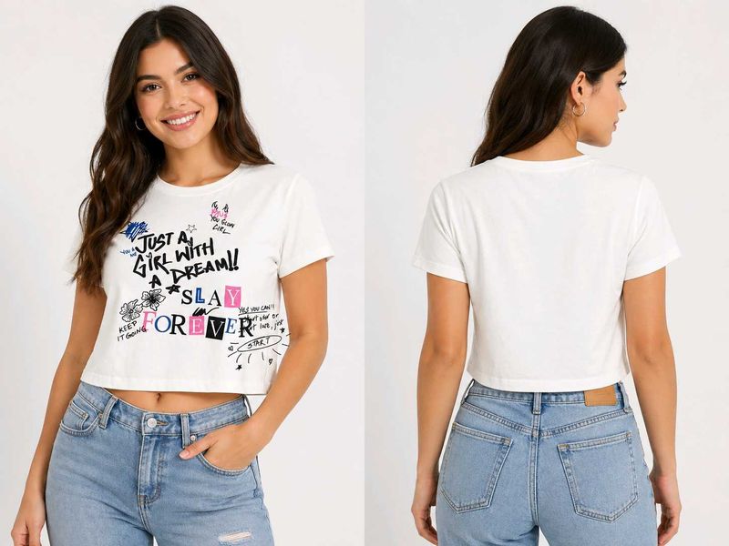 Graphic Print Cropped T-Shirt