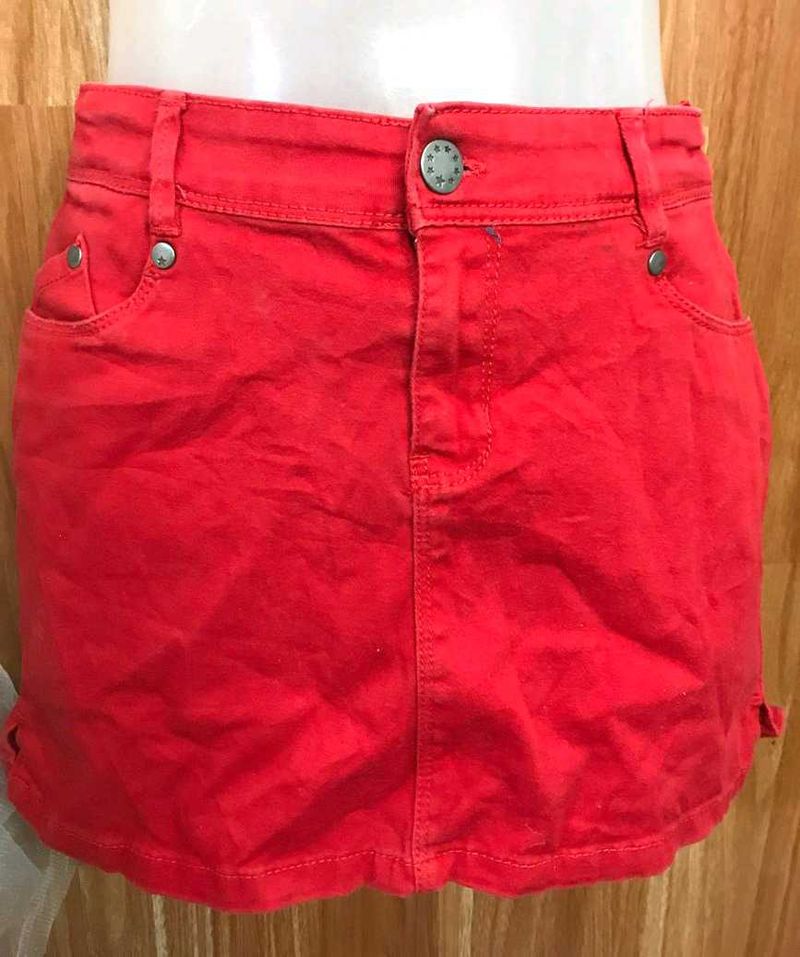 RED MINI SKIRT FOR GIRLS &amp; WOMEN