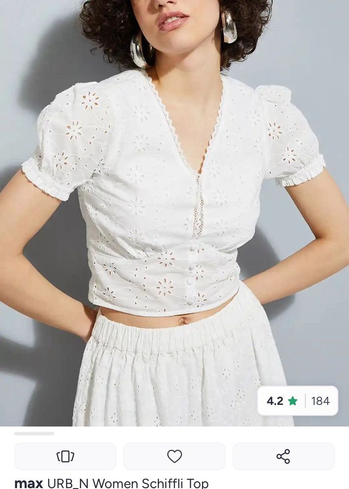 White Broderie Anglaise Crop Top