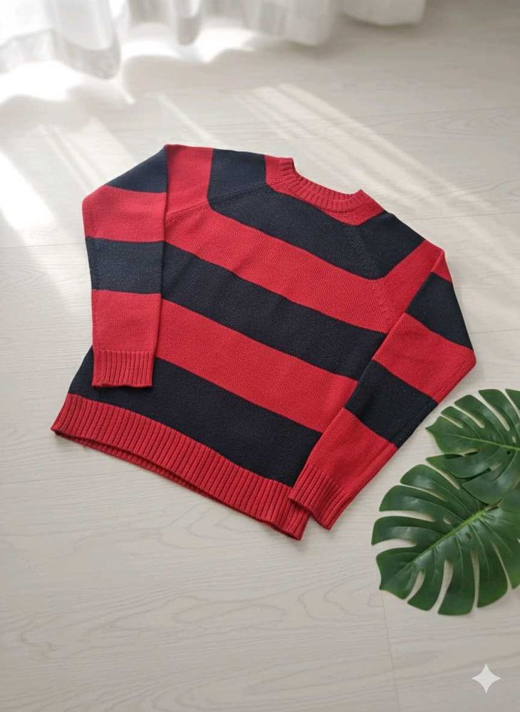 Striped Knit Sweater - Classic Style for winter
