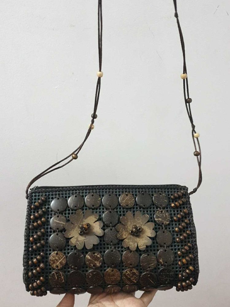 Vintage wooden Beaded Bag