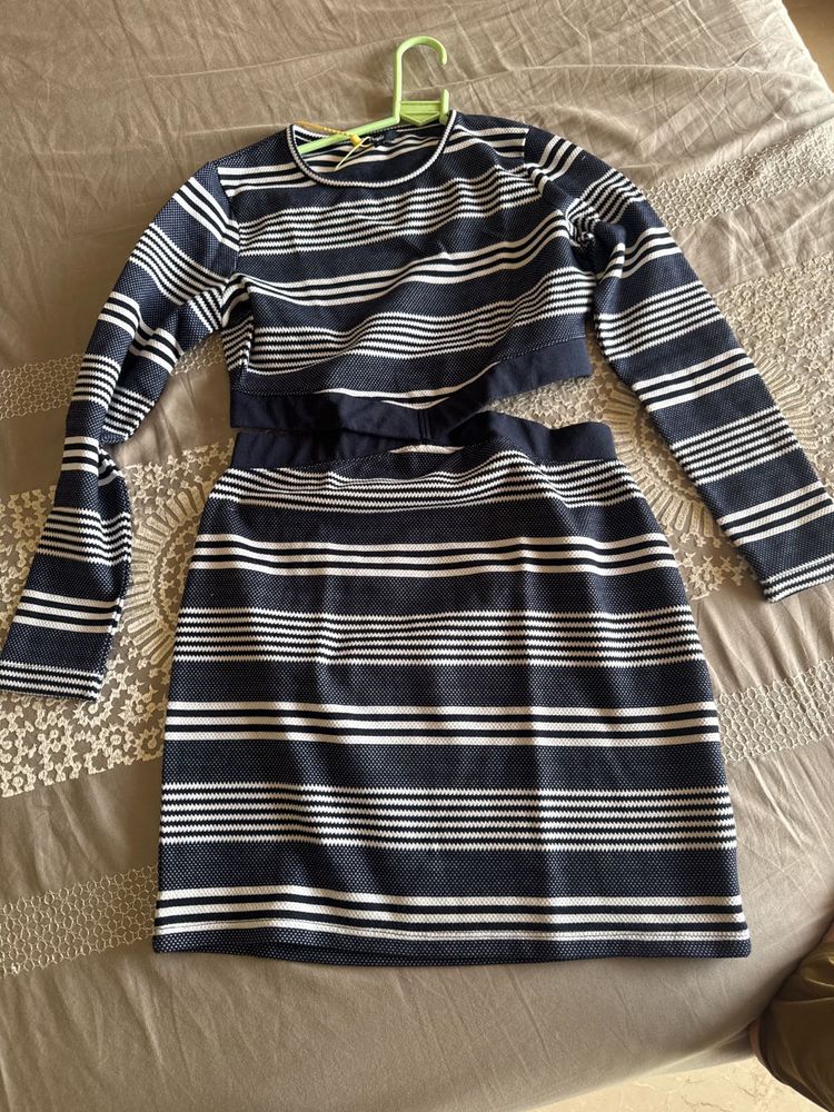 Striped Midi with side cut